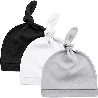 KiddyCare Doctor Developed Baby Hats 0-12 Months/Newborn Hats/Organic Certified 100% Cotton Baby Cap - Unisex Newborn Hats