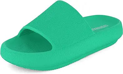 CUSHIONAIRE Women's Feather recovery slide sandals with +Comfort