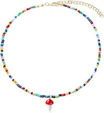 Boho Rainbow Beaded Necklace: A Y2K Dream Come True!