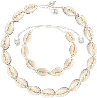 Shell Yeah! Get Beachy Vibes with Cilkus Natural Shell Necklace Bracelet An
