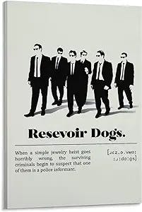 Posters for Room Aesthetic 90s American Crime Thriller Reservoir Dogs Posters Minimalist Poster (5) Canvas Painting Posters And Prints Wall Art Pictures for Living Room Bedroom Decor 24x36inch(60x90c