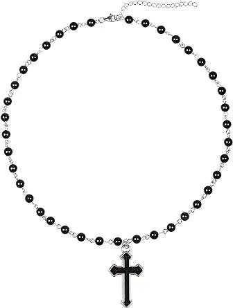 Sacina Gothic Cross Necklace, Cross Choker, Black Choker, Gothic Choker, Goth Choker, Halloween Christmas New Year Goth Jewelry Gift for Women