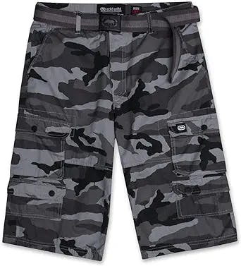 Ecko Cargo Shorts for Men – Twill Camo Mens Cargo Shorts with Belt Big and Tall