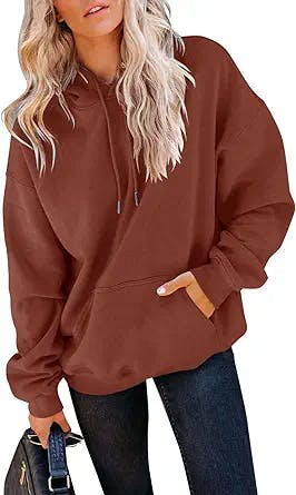 Yuccalley Women's Long Sleeve Fashion Pocket Hoodies Casual Pullover Tops: 