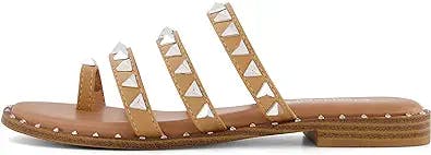 These CUSHIONAIRE Women's Tabitha Studded toe thong sandals with Memory Foa