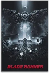 SIMAU Blade Runner Black and White Movie Poster Poster Canvas Wall Art 90S Room Aesthetic Posters 12x18inch(30x45cm)