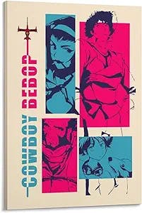Anime Posters Cowboy Bebop Poster (11) 90s Posters Retro Decor Canvas Wall Art Prints for Wall Decor Room Decor Bedroom Decor Gifts 24x36inch(60x90cm) Frame-Style