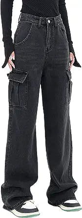 Relive the 2000s in Style with LONGYIDA Women's High Waisted Cargo Jeans
