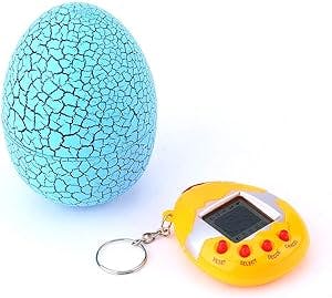 AYNEFY Electronic Digital Pets, Children Electronic Virtual Pet Crack Eggshell Virtual Digital Pet Handheld Game Machine (Blue)
