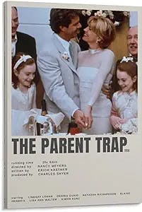 Movie Poster The Parent Trap Retro Movie Poster 90s Room Aesthetic 5 Canvas Painting Posters And Prints Wall Art Pictures for Living Room Bedroom Decor 24x36inch(60x90cm)