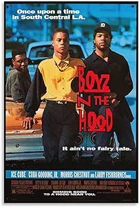 Movie Poster Boyz N The Hood 90s Film Posters for Guys Home Aesthetic Art Canvas Wall Art Prints for Wall Decor Room Decor Bedroom Decor Gifts 08x12inch(20x30cm) Unframe-Style
