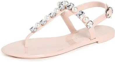 Stuart Weitzman Women's Goldie Crystal Jelly Sandals
