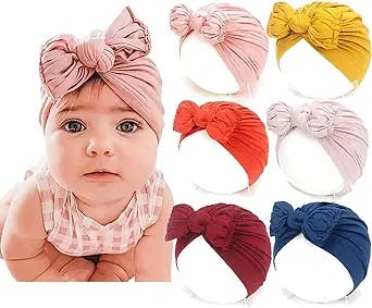 Upsmile Baby Turban Hats Baby Girl Hat Newborn Turban Headwrap Infant Turban Nursery Beanie Hat