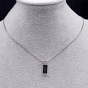 Goth Black Choker Necklace for Women Stainless Steel Korean Simple Clavicle Chain Necklaces Fashion Y2K Jewelry