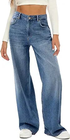 Baggy Jeans Are Back, Baby! A Review of Baggy Wide Leg Jeans Non-Stretch Fa