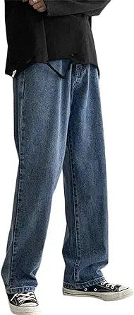 Andongnywell Men's Loose Straight Leg Jeans: Baggy Denim for your Inner Emo