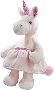 DILLY DUDU White and Pink Plush Stuffed Animal Unicorn 17-Inch
