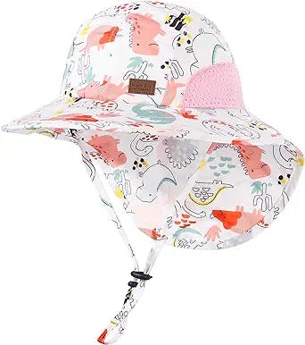 Geyanuo Baby Sun Hat, Toddler Sun Protection Hats, UPF 50+, Summer Outdoor Beach Cap for Kids Girl Boy