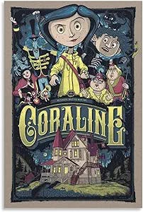 ief Movie Posters for Room Aesthetic 90s Coraline Canvas Art Poster and Wall Art Picture Print Modern Family Bedroom Decor Posters 08x12inch(20x30cm)