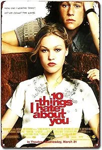 10 Things I Hate About You 90s Movie Posters Retro Tin Sign Living Room/Bedroom/Garage/bar Decoration Tin Metal Vintage Sign 12×8 Inch Tin Sign Vintage