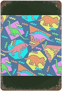 90s Pixel Dinosaur Pattern _30 Vintage Metal Tin Sign,Poster Decorative Painting Canvas Wall Art Living Room Posters Bedroom Painting,Canvas Art Poster And Wall Art Picture Print Modern Family Bedroom