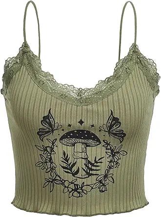 SOLY HUX Women's Y2k Gothic Lace Trim Cami Crop Top: A Sexy Blast from the 