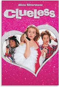 Clueless Vintage Movie Poster Canvas Wall Art 90S Room Aesthetic Posters 12x18inch(30x45cm)