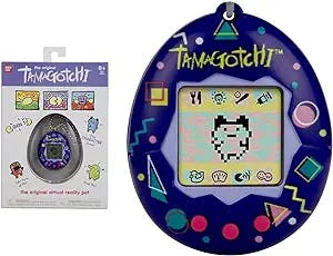 Tamagotchi 42881 Bandai, Gen 1, 90's Shell with Chain-The Original Virtual Reality Pet, Multicolour