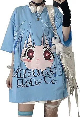 Let's Get Harajuku with MANMU Cute Women's Anime Printed Short Sleeve T-Shi