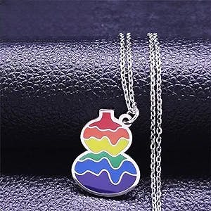 Summer Rainbow Gourd Necklace: A Fun and Colorful Y2K Accessory