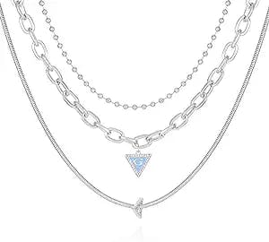 The GUESS Silvertone 3-Piece Mixed Chain Choker Necklace Set Is a Must-Have