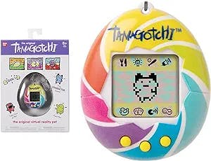 TAMAGOTCHI 42879 Bandai, Gen 1, Candy Swirl with Chain-The Original Virtual Reality Pet, Multicolor