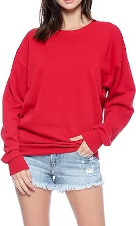Urban Look Womens Casual Fleece Lined Pullover Sweatshirt with Plus Sizes