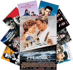 9 Pieces Vintage Movie Posters Retro Classic Movie Posters 80s 90s Film Art Prints for Theater Dorm Room Man Cave Decor 8×12 Inches Unframed