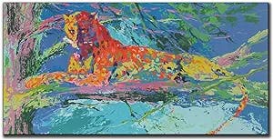 BZO Leroy Neiman Kenya Leopardposters for Room Aesthetic 90s Canvas Art Poster and Wall Art Picture Print Modern Family Bedroom Decor Posters 12x24inch(30x60cm)