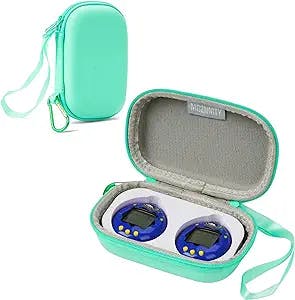 MGZNMTY Protective Storage Case Compatible with 2 Tamagotchi Original Electronic Game Virtual Pet (Only Case) (Green,M)