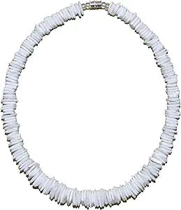 Native Treasure 18" Polished White Rose Clam Chips Puka Shell Necklace from The Philippines