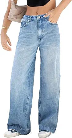 Baggy Jeans for Women High Waisted Wide Leg Denim Pants Loose Fit Vintage 90s Jean Streetwear Trousers