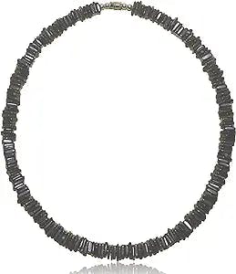 Polished Dark Chips Puka Shell Necklace Tropical Jewelry 16", 18", 20", or 22"