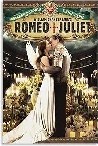 FUWE Romeo and Juliet Movie Poster Canvas Poster 90s Wall Art Bedroom Painting Posters 12x18inch(30x45cm)