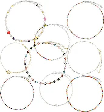 Beaded Choker Necklace Set: A Y2K Fashionista's Dream Come True