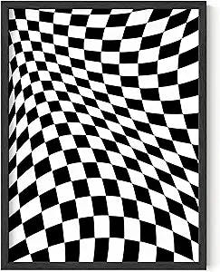 HAUS AND HUES 80s Room Decor Aesthetic Checkerboard Poster 90s Posters and Wall Decor Checkerboard Print Edgy Poster Edgy Art Checkered Wall Art | UNFRAMED 12” x 16”