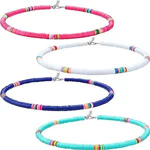 Hicarer 4 Pieces Heishi Surfer Necklace: The Perfect 2000s Fashion Accessor