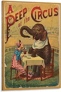 Vintage Posters Elephant and Clown Tea Party Poster: A Y2K Dream