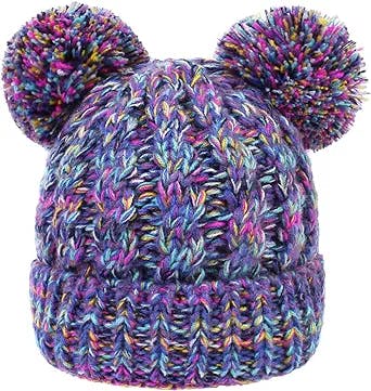Double the Poms, Double the Fun: MOK Baby Beanie for Girls is the Perfect W