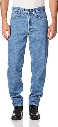 These Carhartt Men's Relaxed Fit Heavyweight 5-Pocket Tapered Jeans are a m