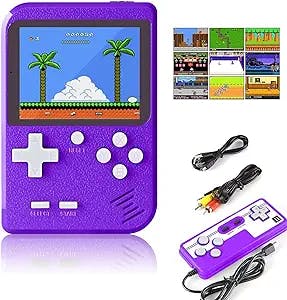 Ormosiat Retro Mini 500 Non-Repeating Classic FC Games Portable Video Handheld Game Console.3.0-inch Screen.1020mAh(Violet)