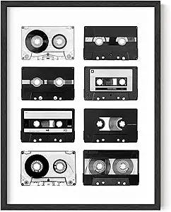 HAUS AND HUES Cassette Tape Posters for Room Aesthetic 90s Retro Posters Vintage Posters for Room Aesthetic Retro Music Decor Music Posters for Walls 90s Room Decor UNFRAMED 12” x 16”