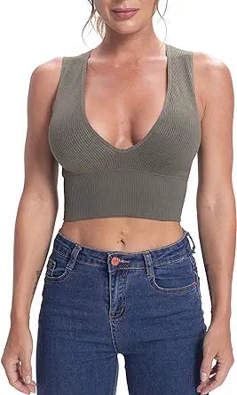 Get Ready to Slay the Day in Venbond Women's Sexy Sleeveless Seamless Crop 