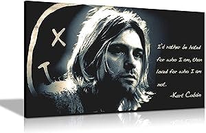 Panther Print, Large Canvas Wall Art, Nirvana Memorabilia, Kurt Cobain Rather Be Hated Quote, Print for Special Occasions (76x41cm)